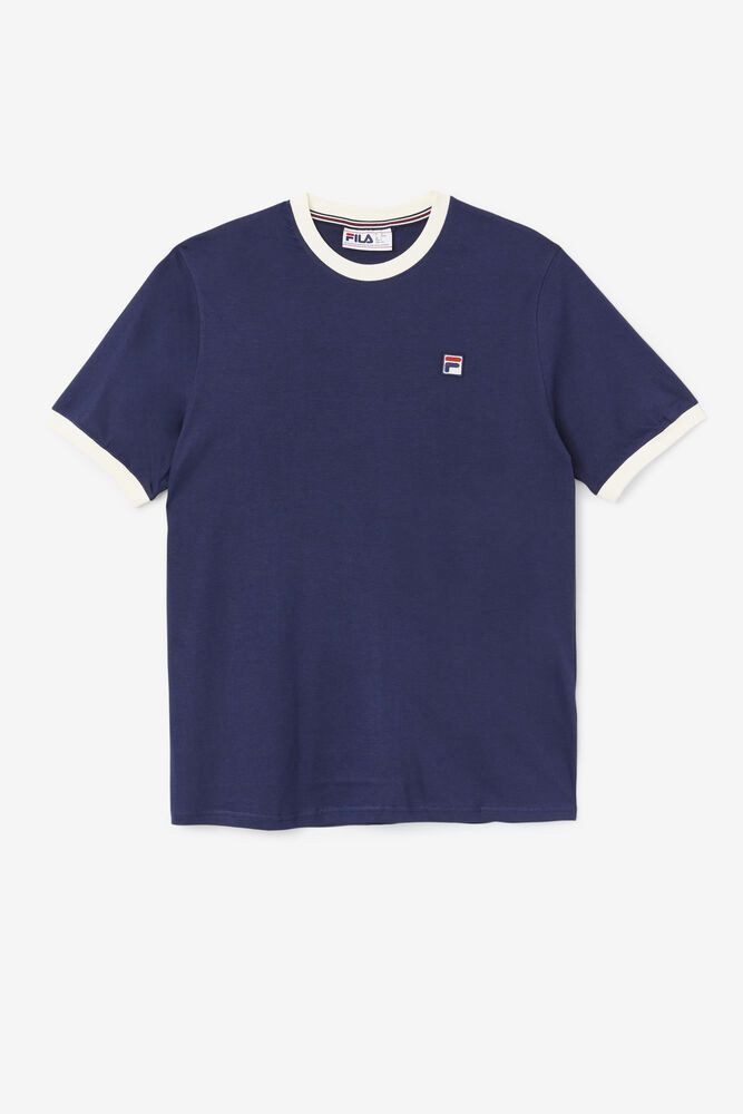 Fila T-Shirt Mens Navy Marconi Ringer - Ireland 31284-PBCQ